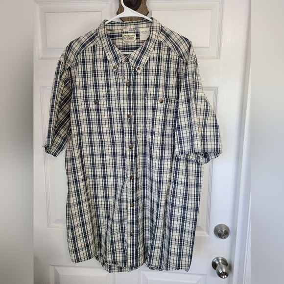 (692) C.E. Schmidt Men's Classic Short Sleeve Work Shirt, Size: 2XLT Color: Blue - Picture 3 of 12